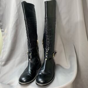 Vince Camuto VC-Flavian‎ Alligator Print Leather Boot Size 6